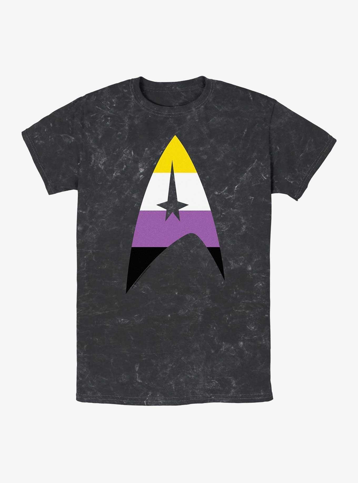 Star Trek Nonbinary Flag Logo Mineral Wash T-Shirt | Trending Graphic Tee For Fans