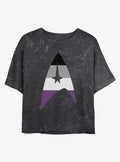 Star Trek Asexual Flag Logo Mineral Wash Crop T-Shirt | Trending Graphic Tee For Fans
