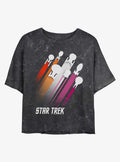 Star Trek Lesbian Pride Fleet Stripes Mineral Wash Crop T-Shirt | Trending Graphic Tee For Fans
