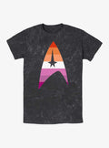 Star Trek Lesbian Flag Logo Mineral Wash T-Shirt | Trending Graphic Tee For Fans