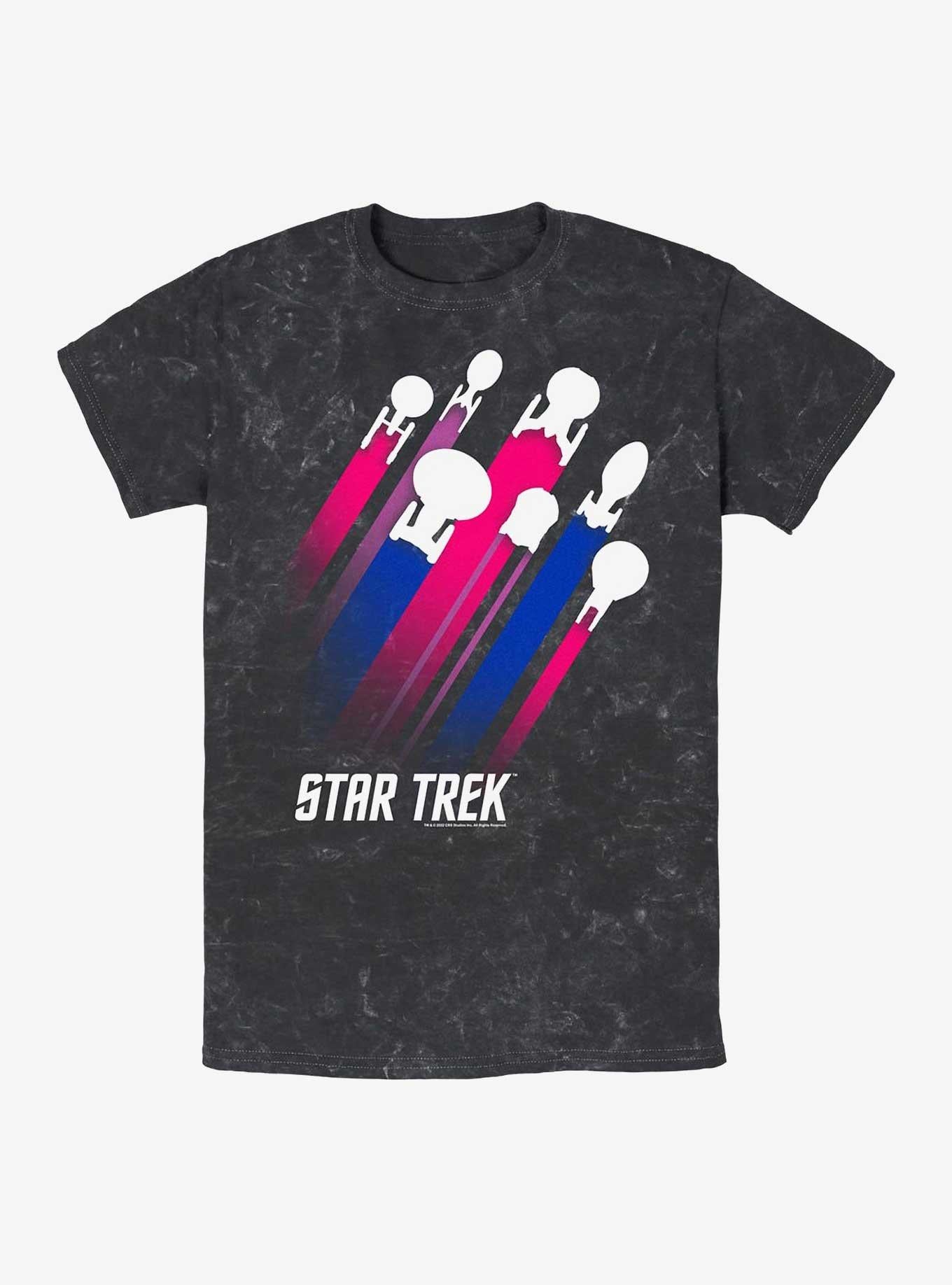 Star Trek Bisexual Pride Fleet Stripes Mineral Wash T-Shirt | Trending Graphic Tee For Fans
