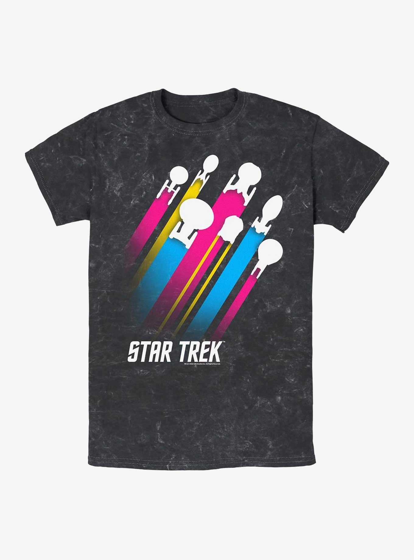 Star Trek Pan Pride Fleet Stripes Mineral Wash T-Shirt | Trending Graphic Tee For Fans