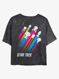 Star Trek Pan Pride Fleet Stripes Mineral Wash Crop T-Shirt | Trending Graphic Tee For Fans