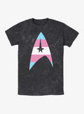 Star Trek Trans Flag Logo Mineral Wash T-Shirt | Trending Graphic Tee For Fans