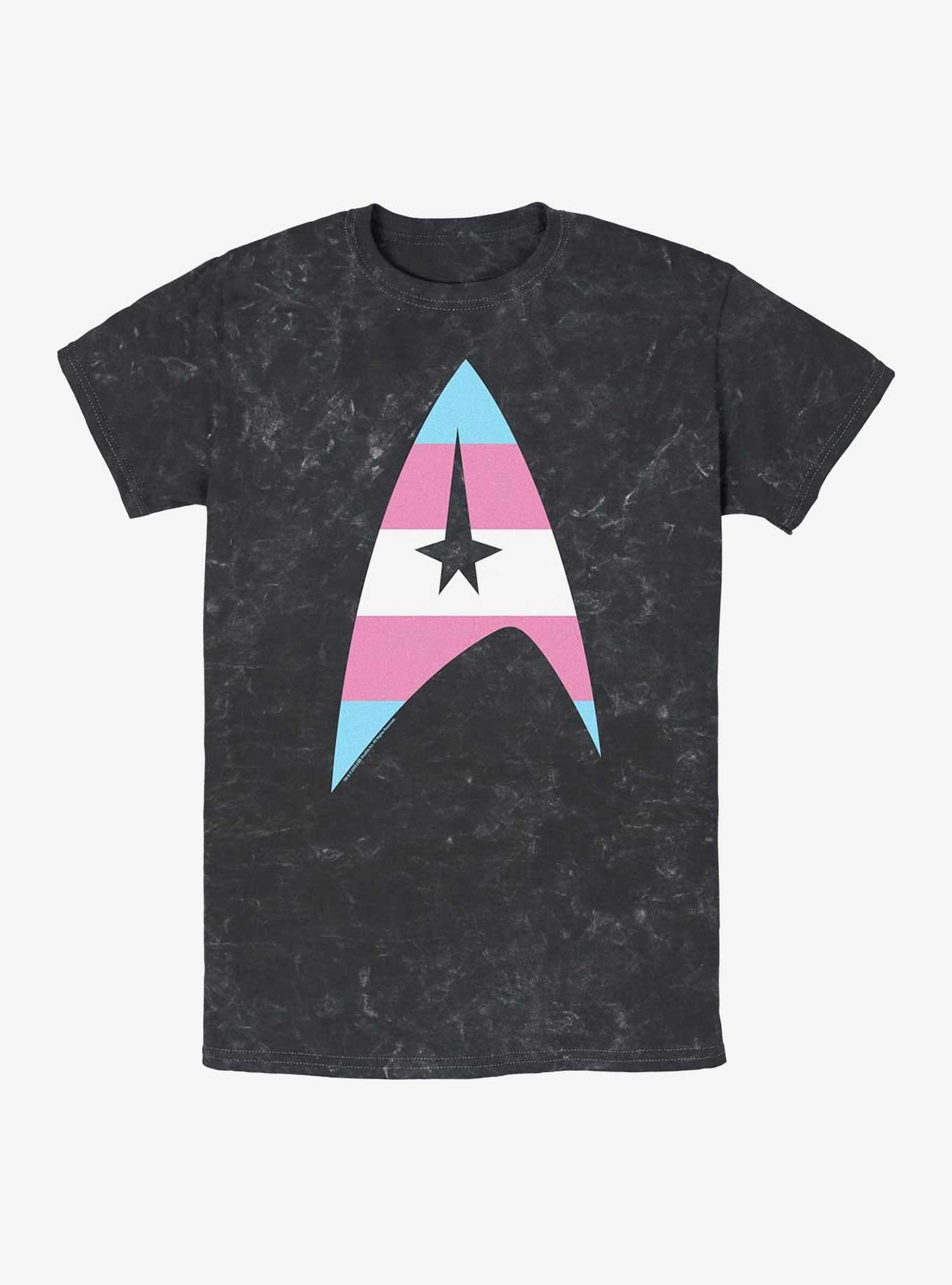 Star Trek Trans Flag Logo Mineral Wash T-Shirt | Trending Graphic Tee For Fans