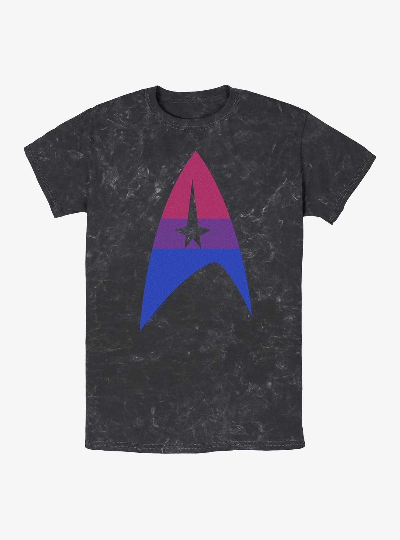 Star Trek Bisexual Flag Logo Mineral Wash T-Shirt | Trending Graphic Tee For Fans