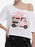 Mofusand Sweets Truck Girls Off-The-Shoulder T-Shirt | Trending Graphic Tee For Fans