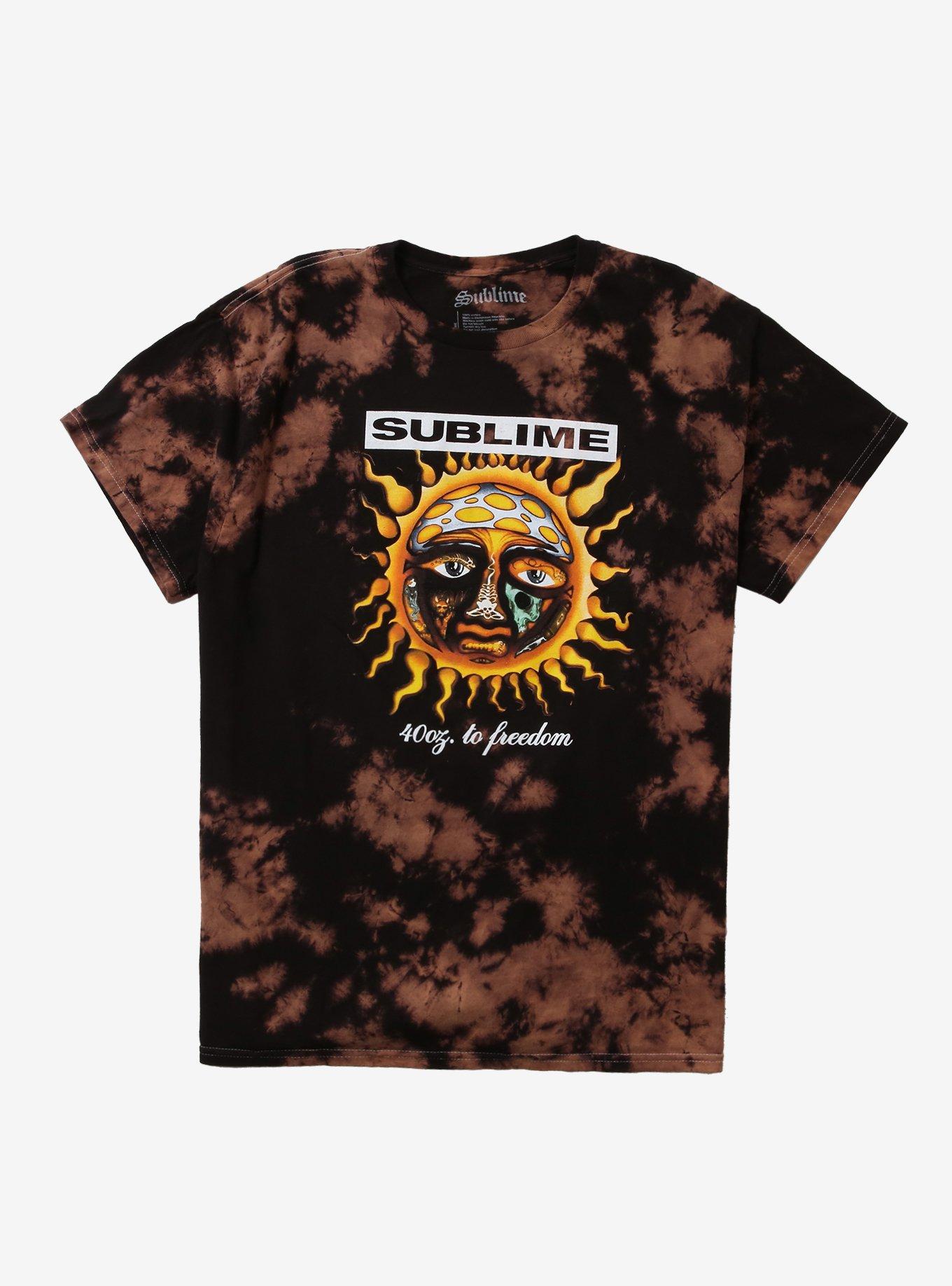 Sublime 40 Oz. To Freedom Sun Bleach-Dyed T-Shirt | Trending Graphic Tee For Fans