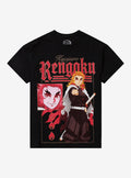 Demon Slayer Kimetsu No Yaiba Rengoku Foil Print Girls T-Shirt | Trending Graphic Tee For Fans