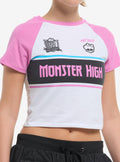 Monster High Varsity Stripe Logo Girls Baby Raglan T-Shirt | Trending Graphic Tee For Fans