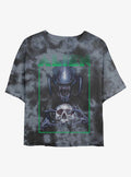 Alien Skull Girls Tie-Dye Crop T-Shirt | Trending Graphic Tee For Fans