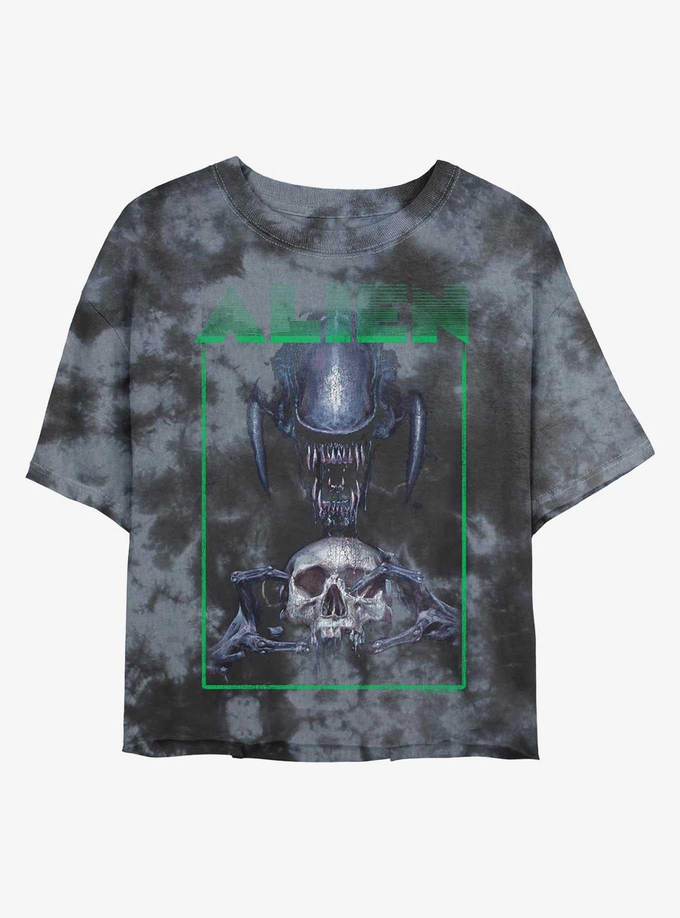 Alien Skull Girls Tie-Dye Crop T-Shirt | Trending Graphic Tee For Fans