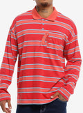 Smiling Friends Allan Stripe Long-Sleeve Polo Shirt | Limited Edition Fan Favorite