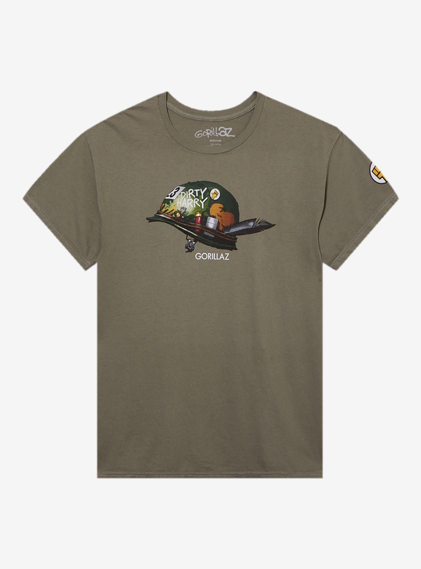 Gorillaz Dirty Harry Helmet T-Shirt | Trending Graphic Tee For Fans