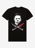 Halloween II Michael Myers Crossed Knives T-Shirt | Trending Graphic Tee For Fans