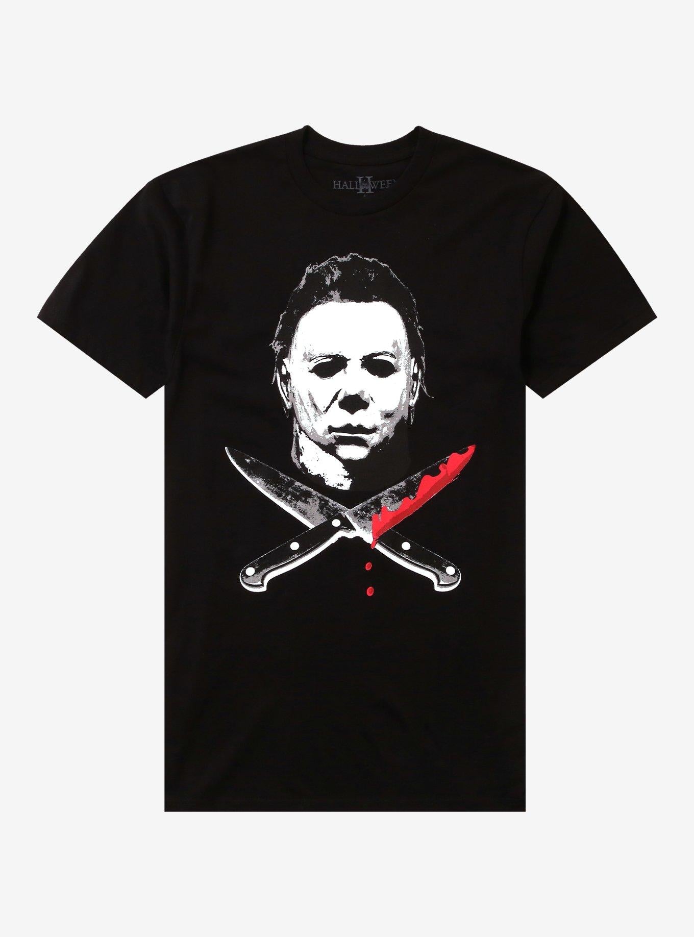 Halloween II Michael Myers Crossed Knives T-Shirt | Trending Graphic Tee For Fans