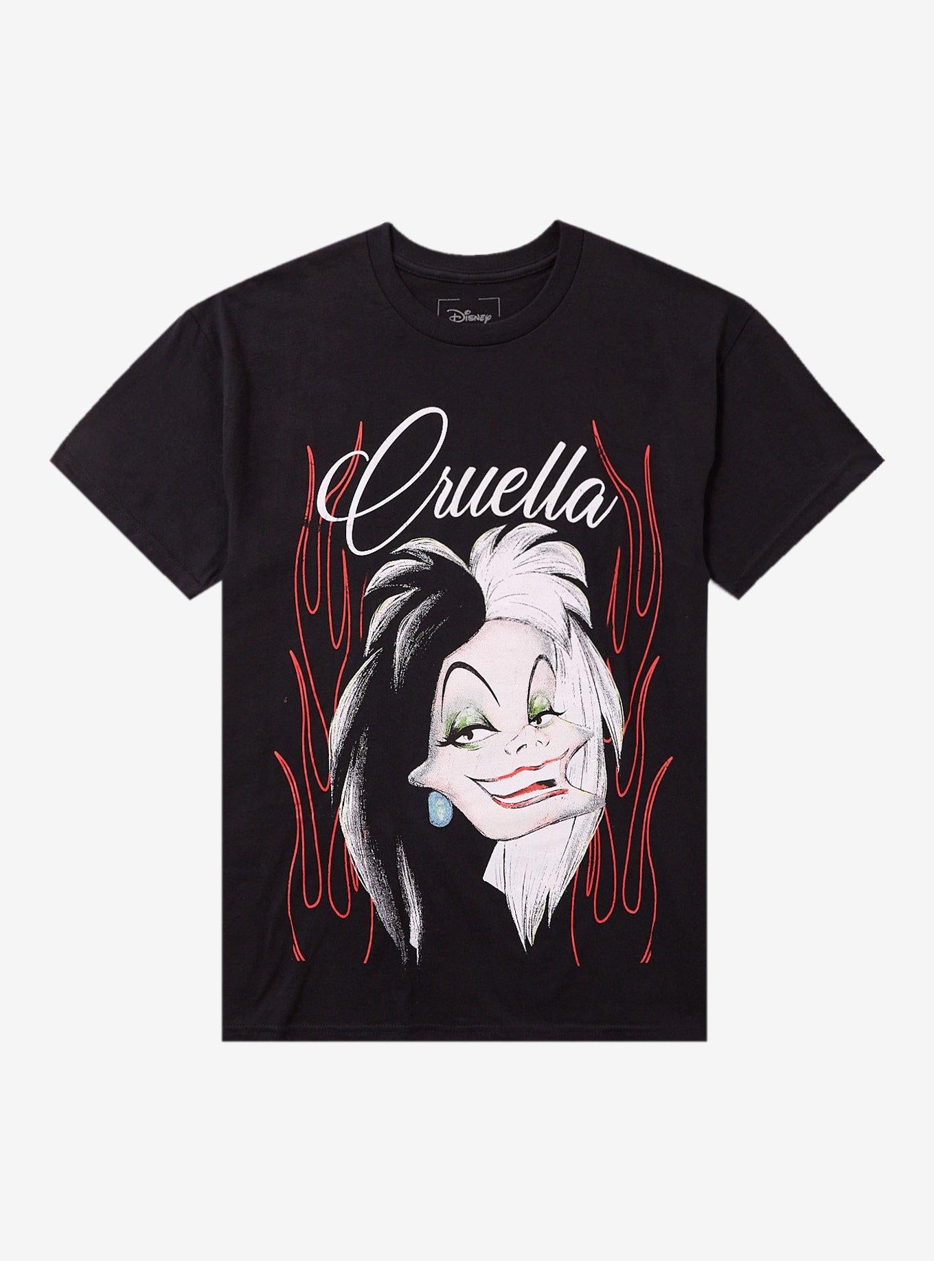 Disney Cruella De Vil Flames T-Shirt | Trending Graphic Tee For Fans
