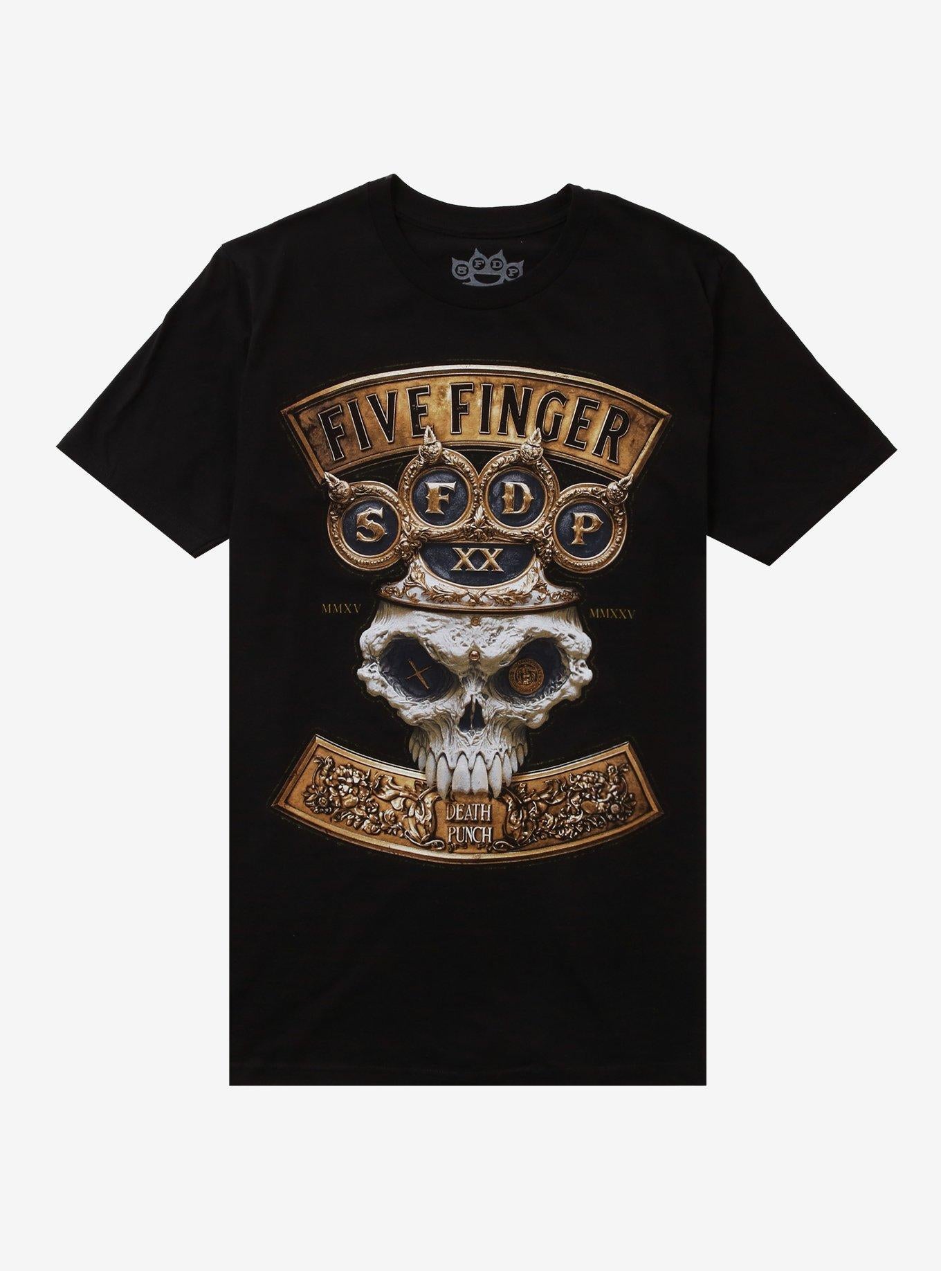 Five Finger Death Punch Brass Knuckle Crown Skull T-Shirt | Trending Graphic Tee For Fans