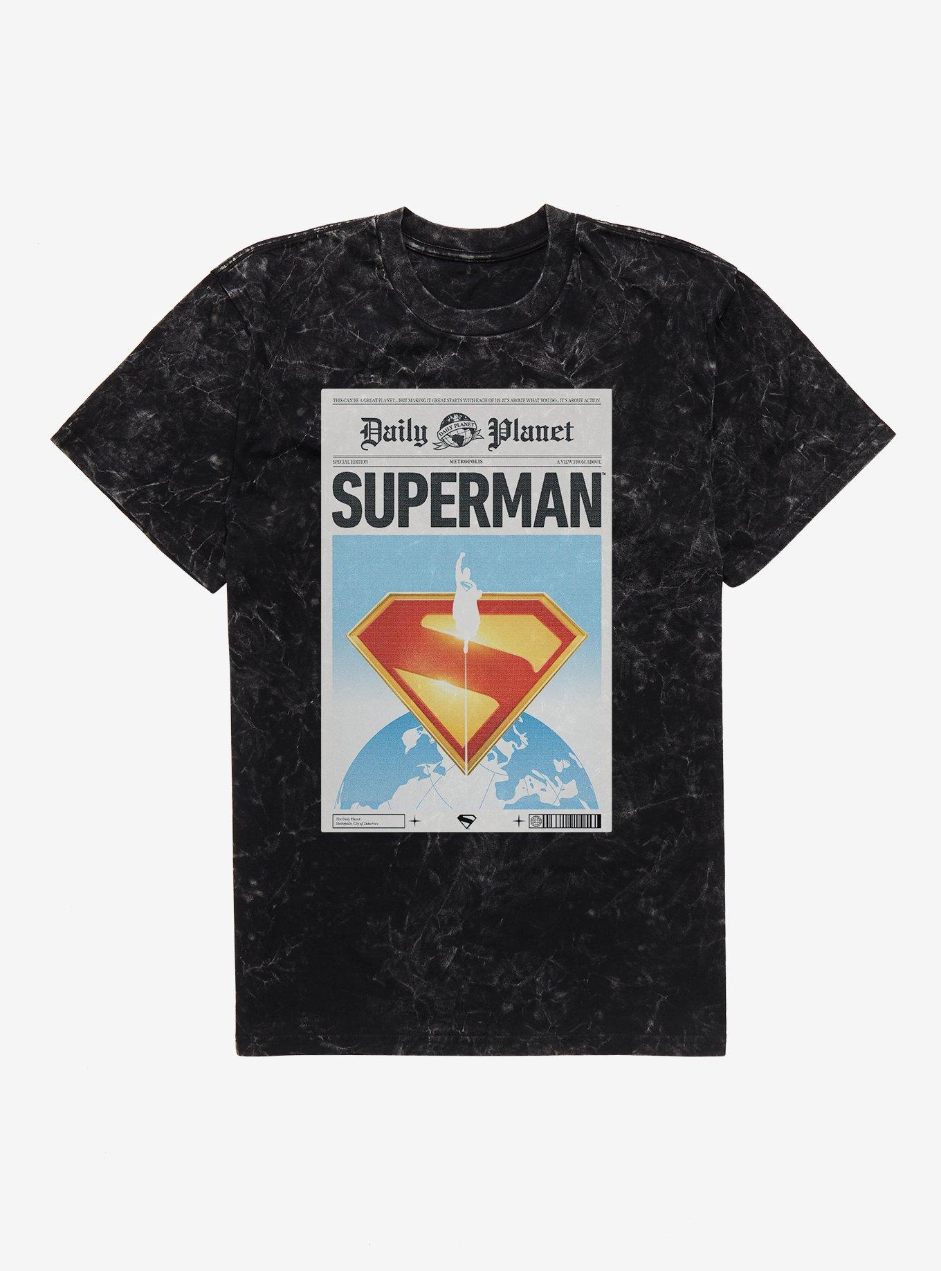 DC Comics Superman Daily Planet Front Page Mineral Wash T-Shirt | Trending Graphic Tee For Fans