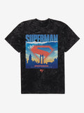 DC Comics Superman Metropolis Silhouette Mineral Wash T-Shirt | Trending Graphic Tee For Fans