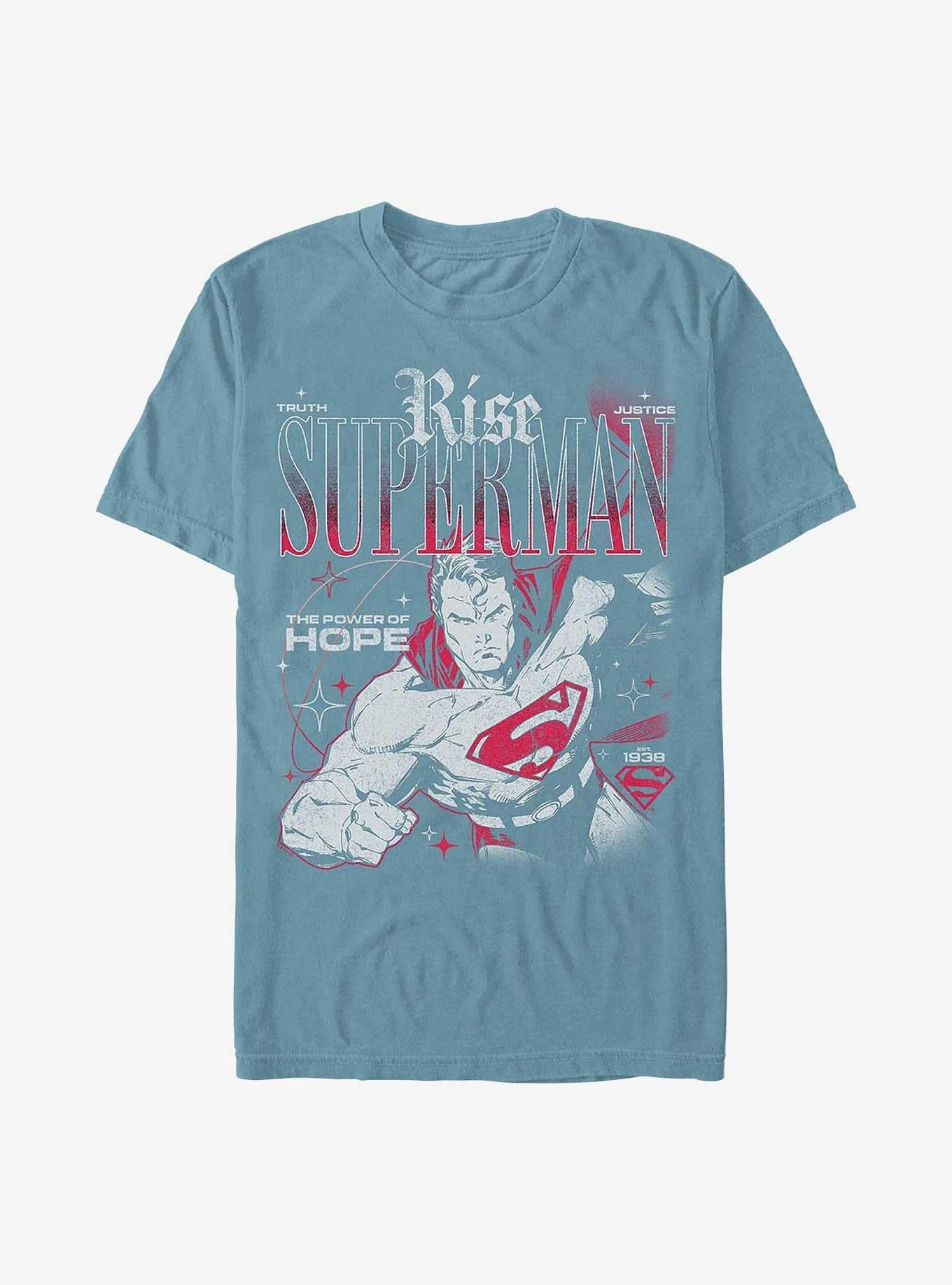 DC Comics Superman Rise Truth Justice Hope Garment Dye Hot Topic Exclusive T-Shirt | Trending Graphic Tee For Fans