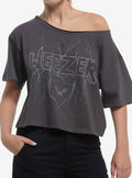 Weezer Lightning Off-Shoulder Girls T-Shirt | Trending Graphic Tee For Fans