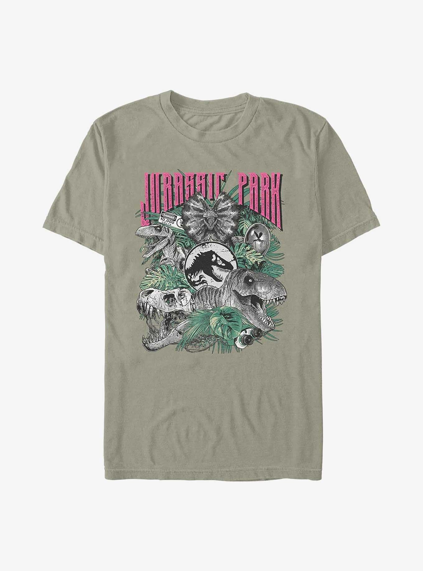 Jurassic Park Life Finds A Way Iconic Dinosaurs Garment Dye Hot Topic Exclusive T-Shirt | Trending Graphic Tee For Fans