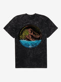Jurassick World Rebirth Moss Covered Logo Mineral Wash T-Shirt | Trending Graphic Tee For Fans