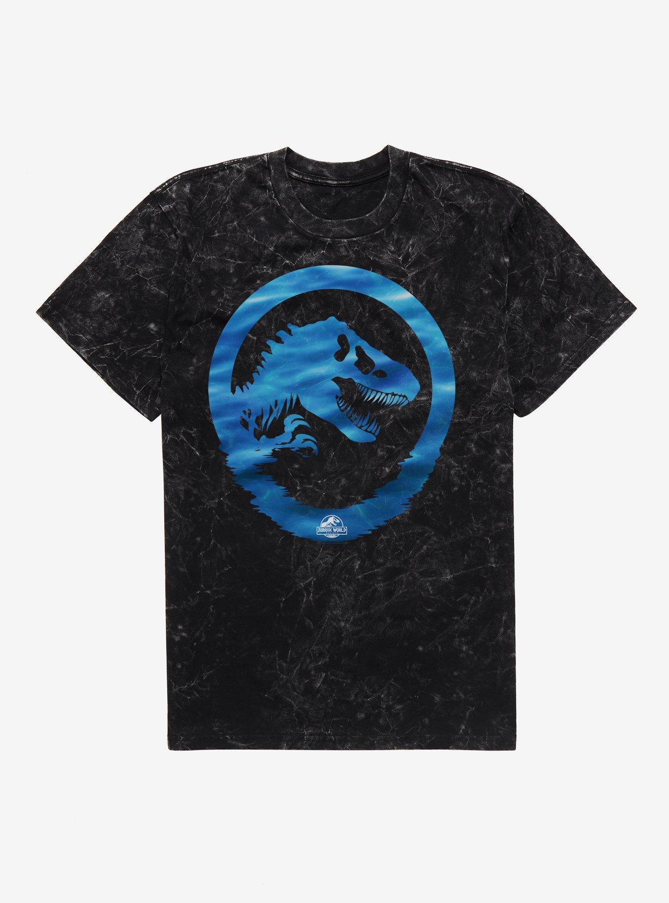 Jurassick World Rebirth Aqua Logo Mineral Wash T-Shirt | Trending Graphic Tee For Fans
