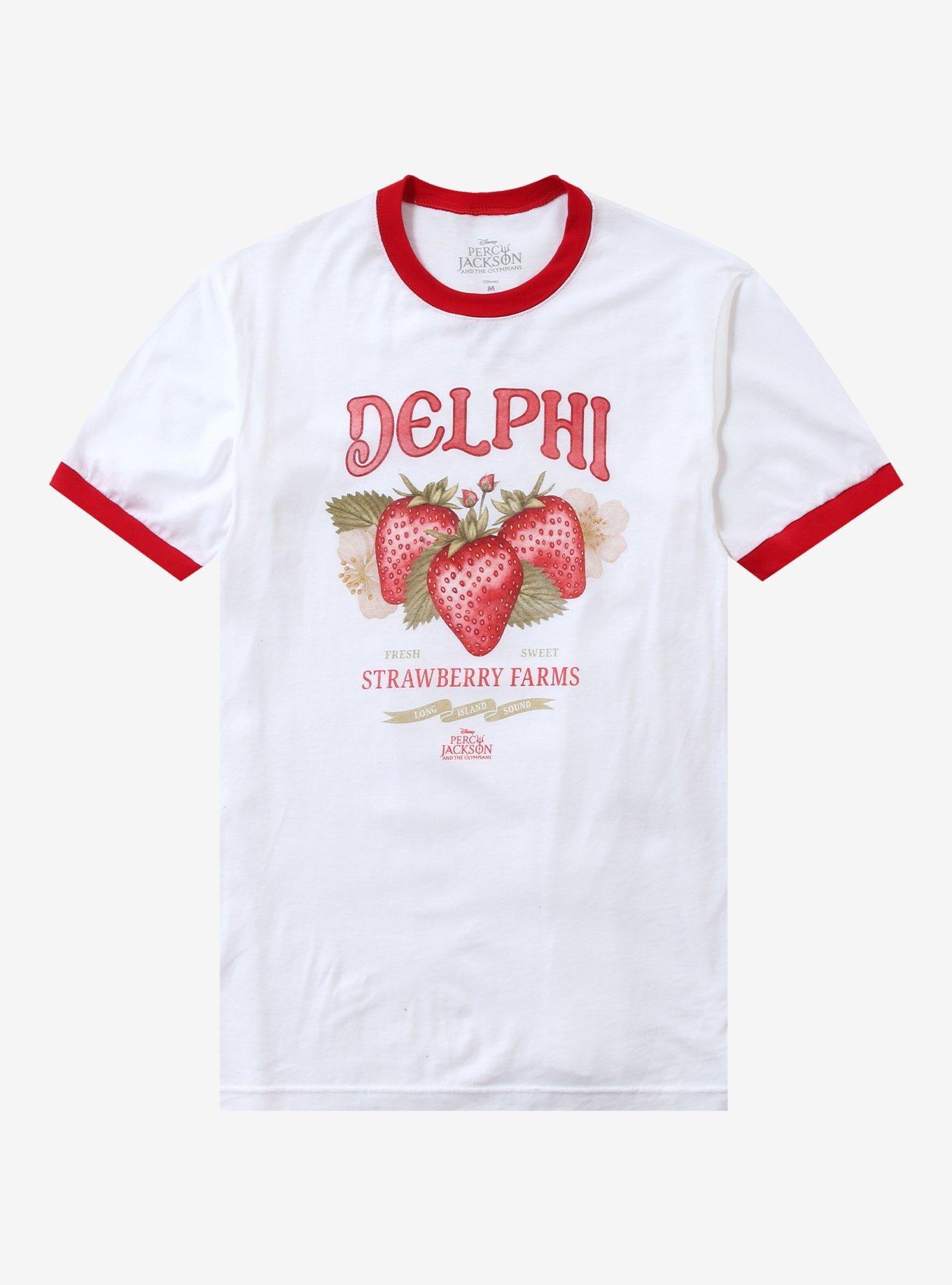 Disney Percy Jackson And The Olympians Delphi Strawberry Farms Girls Ringer T-Shirt | Trending Graphic Tee For Fans