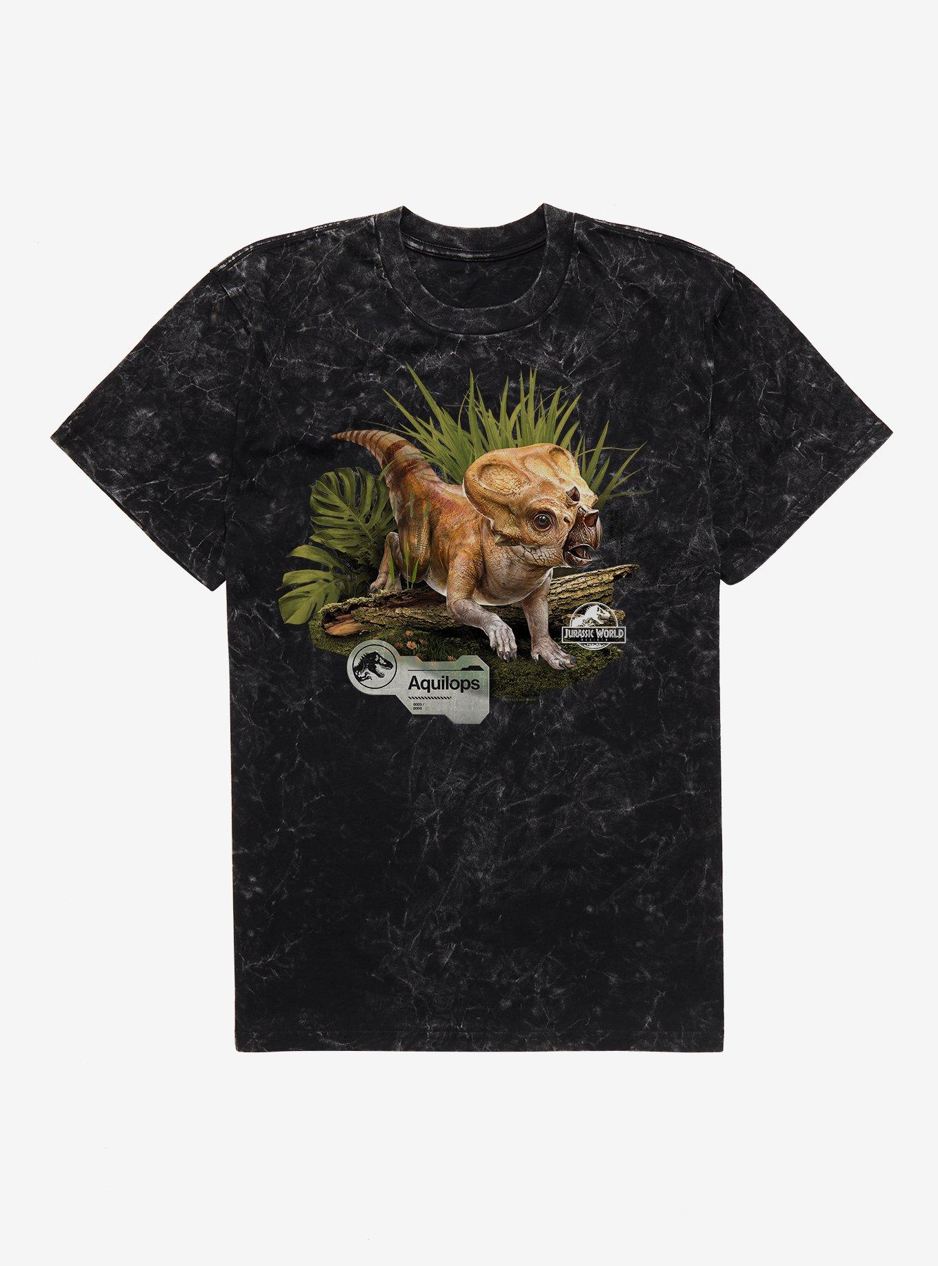Jurassic World Rebirth Aquilops Mineral Wash T-Shirt | Trending Graphic Tee For Fans