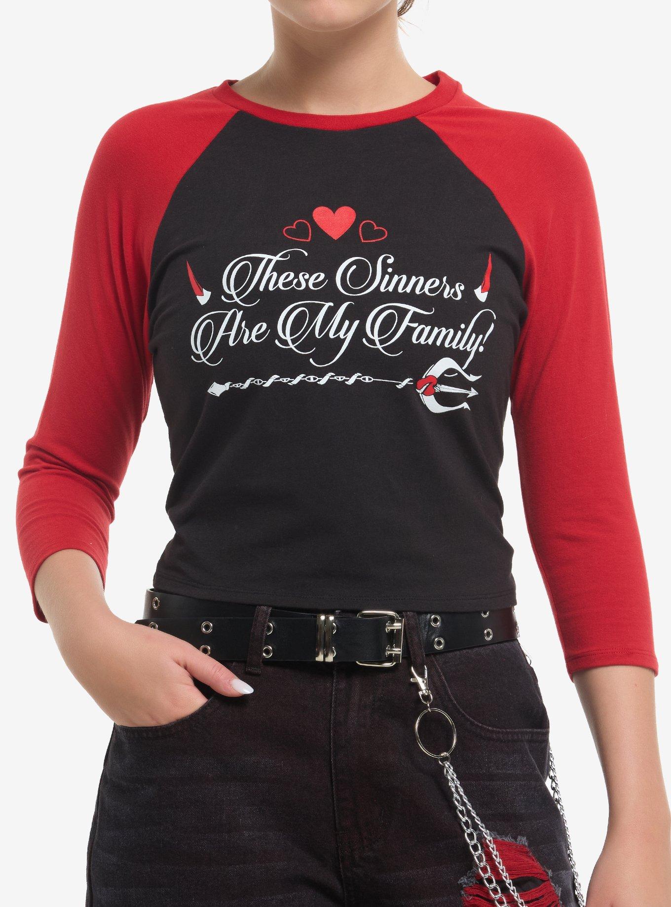 Hazbin Hotel Family Sinners Girls Raglan T-Shirt | Trending Graphic Tee For Fans
