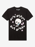 Baddies Get Saddies Skull Puff Print T-Shirt | Trending Graphic Tee For Fans