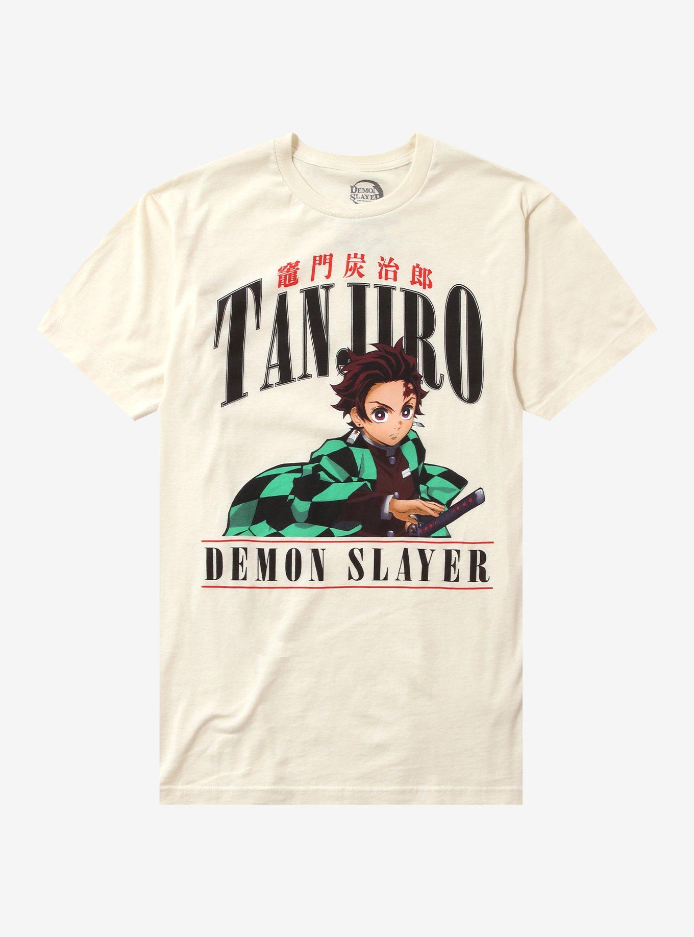 Demon Slayer Kimetsu No Yaiba Tanjiro Name Panel T-Shirt | Trending Graphic Tee For Fans
