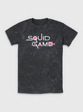 Squid Game English Title Logo Mineral Wash T-Shirt | Trending Graphic Tee For Fans