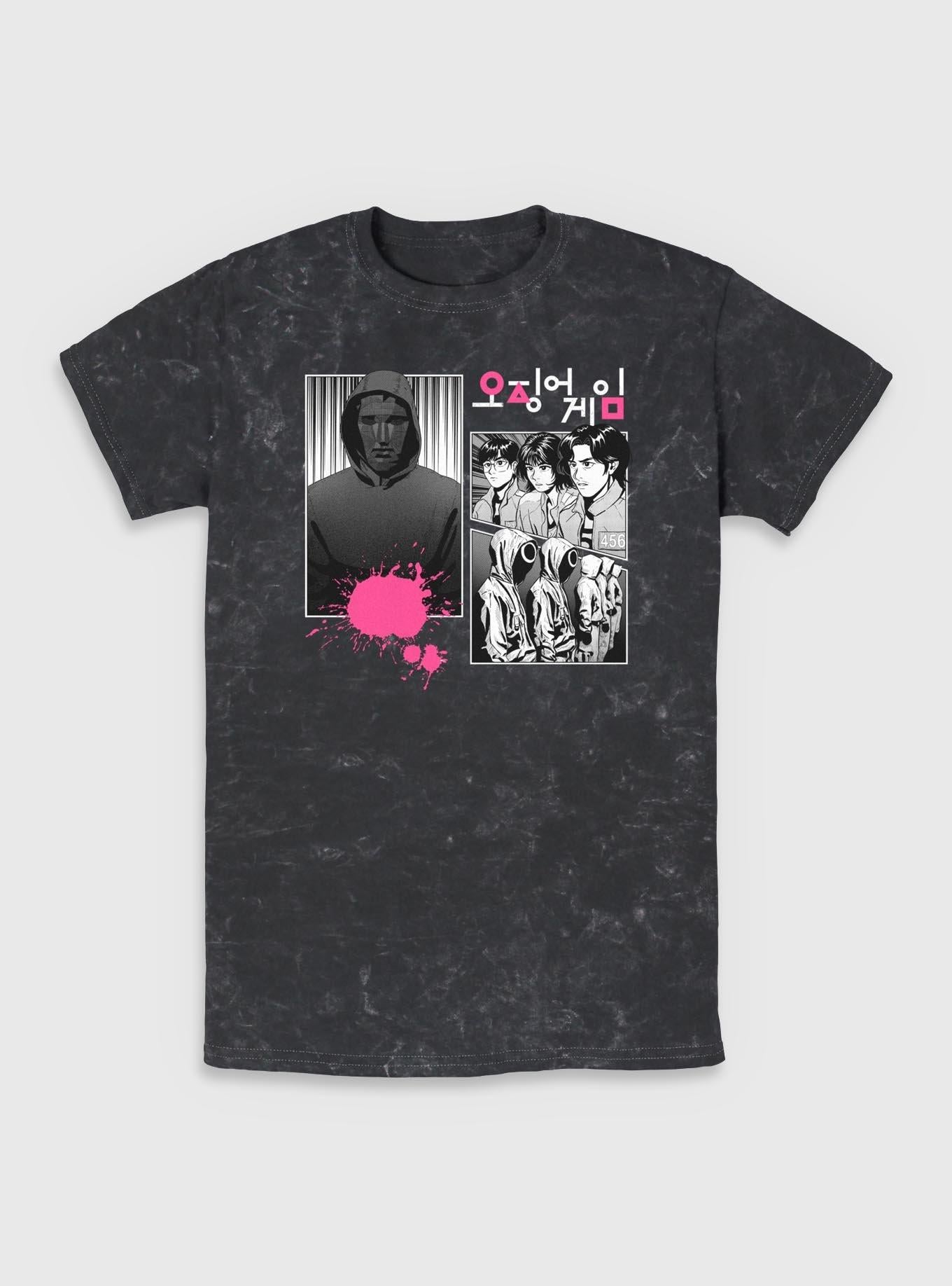 Squid Game Manga Panel Mineral Wash T-Shirt | Trending Graphic Tee For Fans