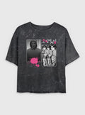 Squid Game Manga Panel Girls Mineral Wash Crop T-Shirt | Trending Graphic Tee For Fans