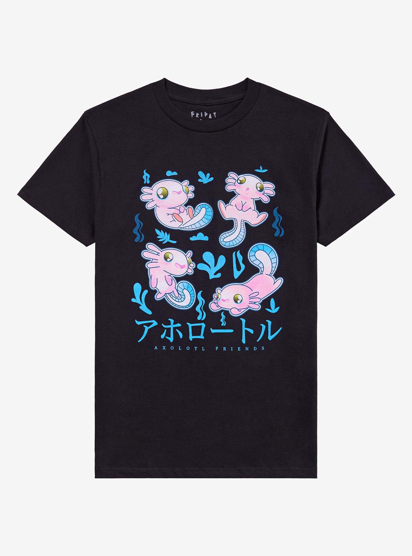 Axolotl Friends Chibi By Friday Jr. T-Shirt | Trending Graphic Tee For Fans