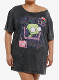 Invader Zim GIR Off-The-Shoulder Dress Plus Size T-Shirt | Trending Graphic Tee For Fans