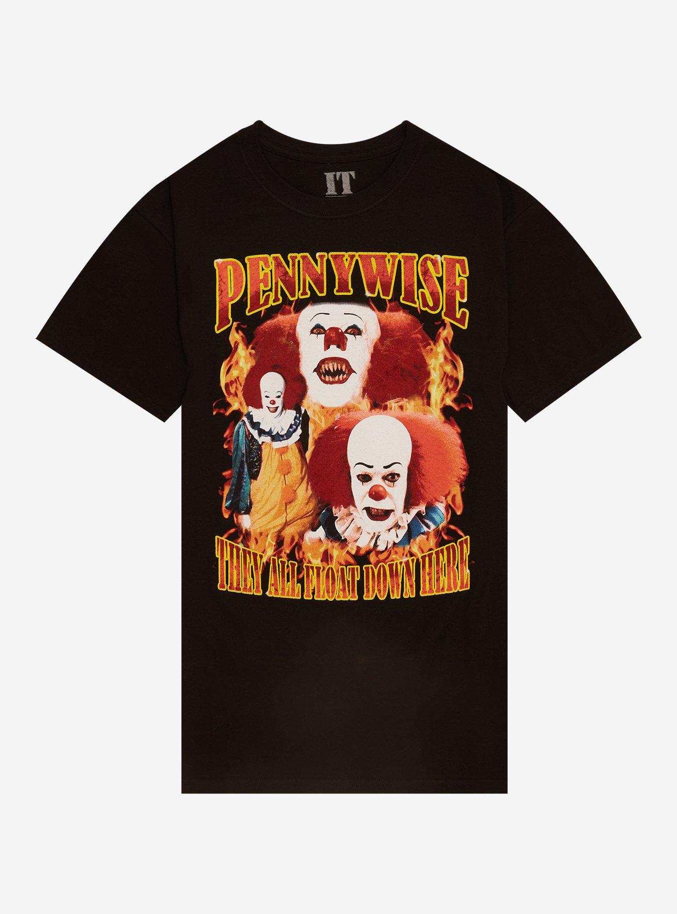 IT Pennywise Flames Collage T-Shirt | Trending Graphic Tee For Fans