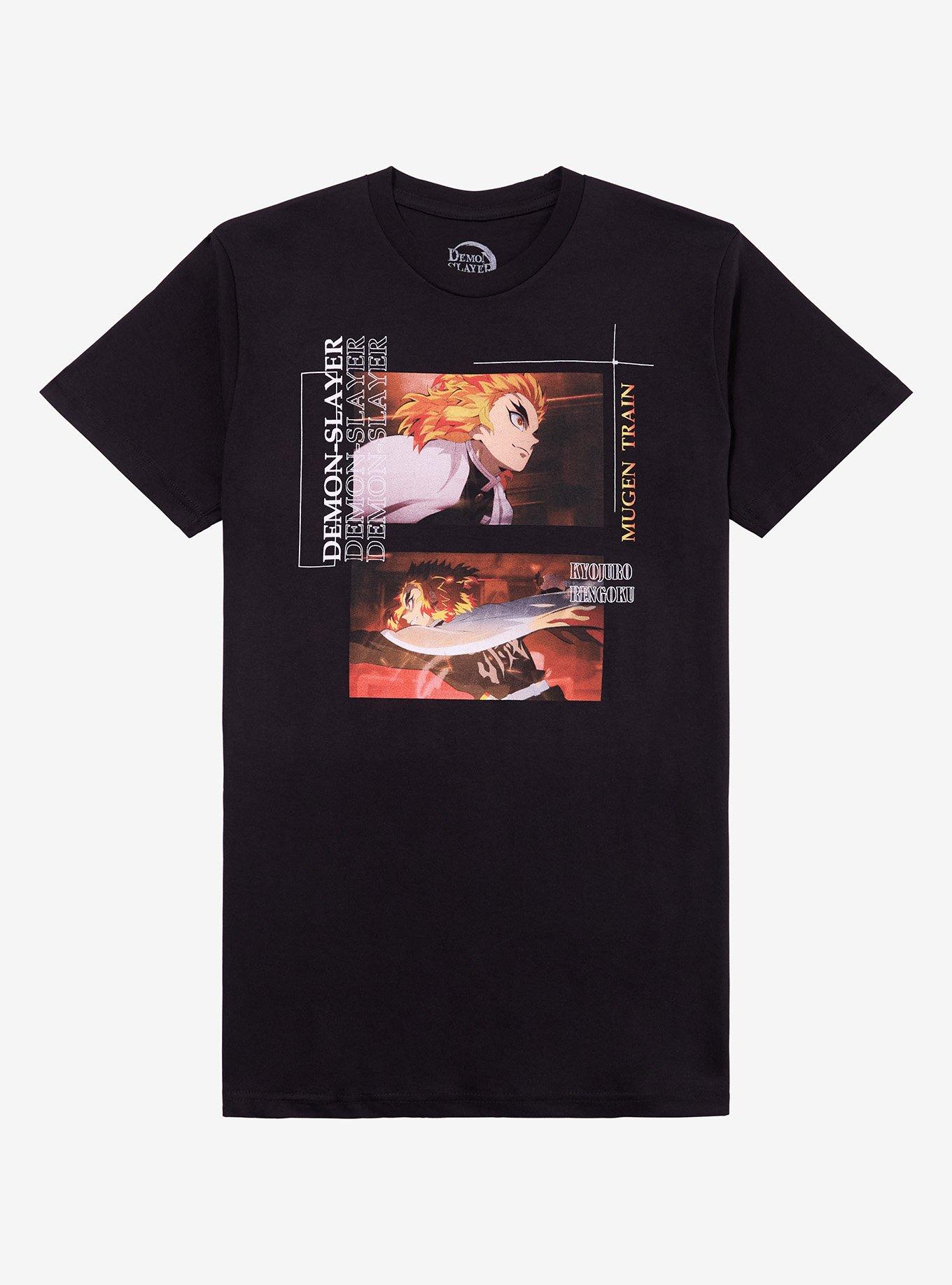 Demon Slayer Kimetsu No Yaiba Rengoku Mugen Train Panels T-Shirt | Trending Graphic Tee For Fans