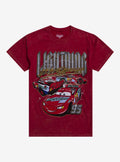 Disney Pixar Cars Lightning McQueen Collage Red Wash T-Shirt | Trending Graphic Tee For Fans