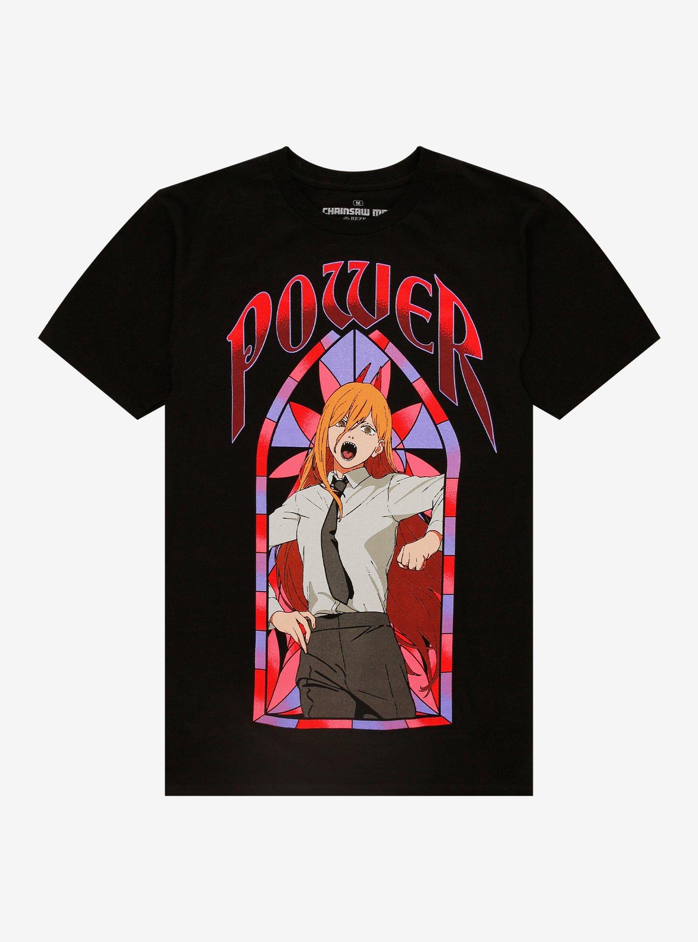 Chainsaw Man Power Stained Glass Portrait T-Shirt | Trending Graphic Tee For Fans