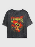 Poppy Playtime Dogday Enjoy Every Step Girls Mineral Wash Crop T-Shirt | Trending Graphic Tee For Fans