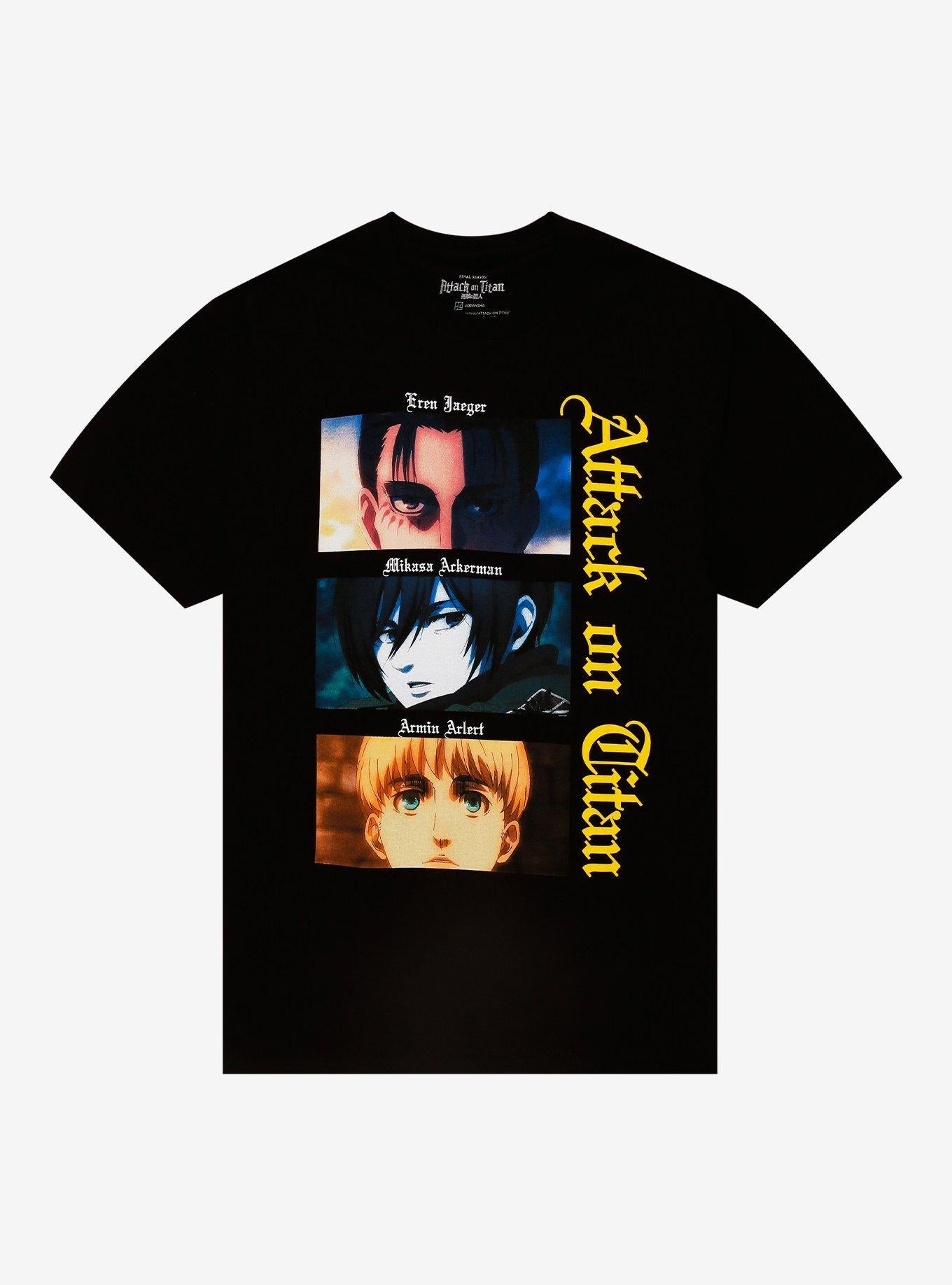 Attack On Titan Trio Eyes T-Shirt | Trending Graphic Tee For Fans