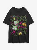 Invader ZIM Doodle Zim Girls Oversized T-Shirt | Trending Graphic Tee For Fans