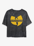 Wu-Tang Clan Logo Girls Mineral Wash Crop T-Shirt | Trending Graphic Tee For Fans