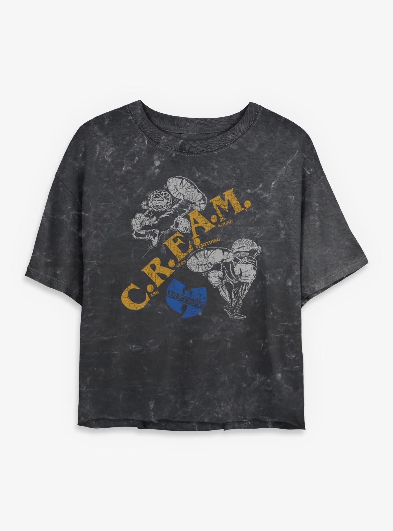 Wu-Tang Clan C.R.E.A.M. Girls Mineral Wash Crop T-Shirt | Trending Graphic Tee For Fans