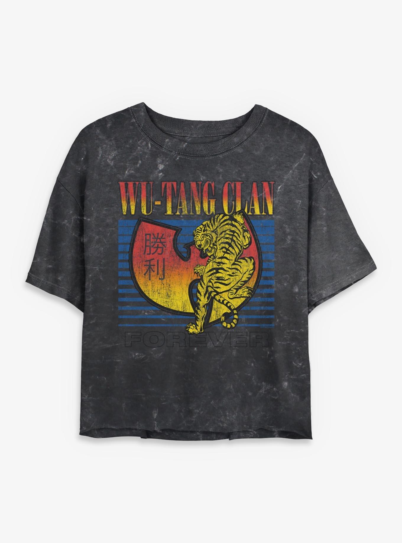 Wu-Tang Clan Forever Tiger Logo Girls Mineral Wash Crop T-Shirt | Trending Graphic Tee For Fans