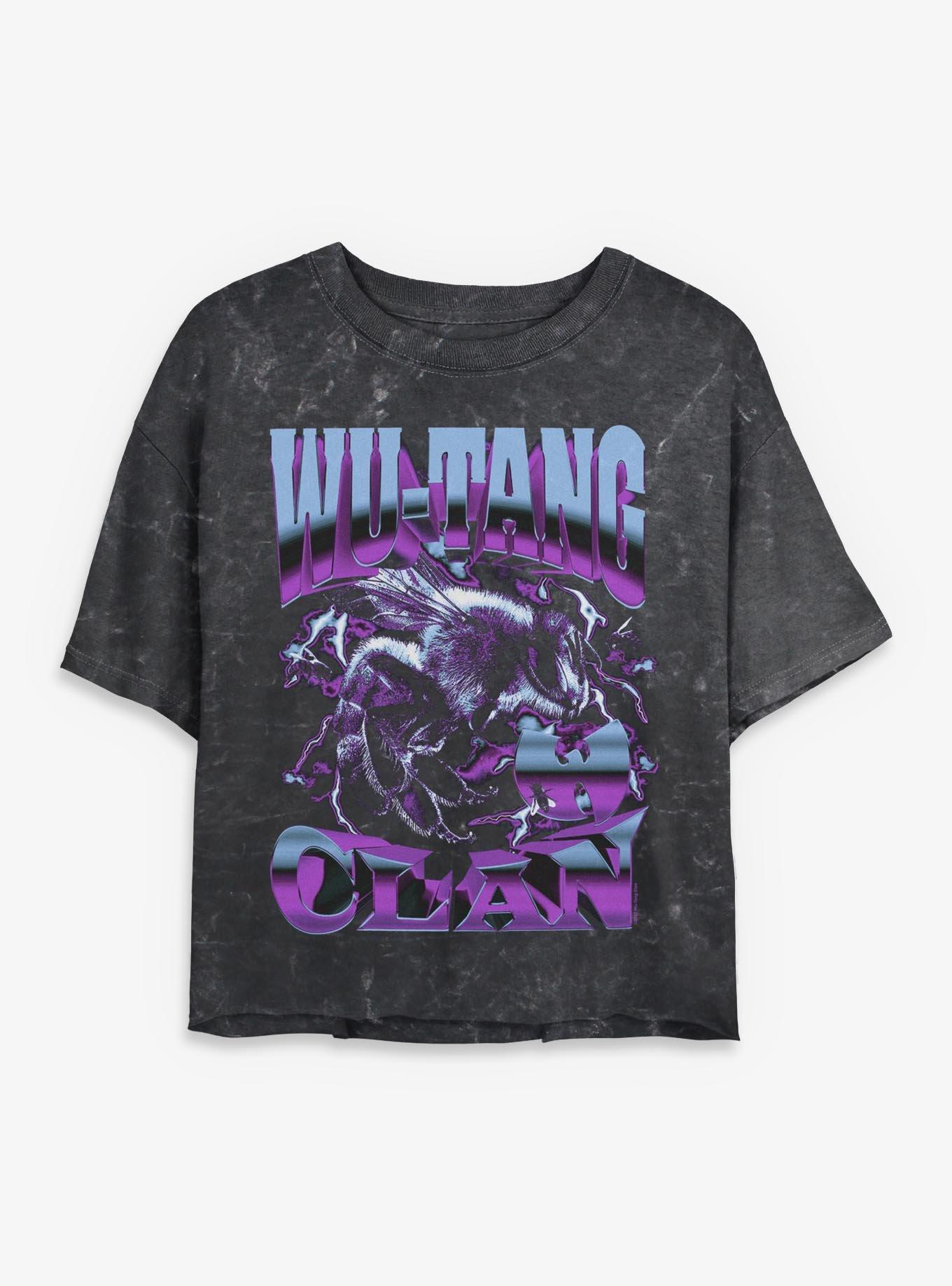 Wu-Tang Clan Logo Killer Bee Girls Mineral Wash Crop T-Shirt | Trending Graphic Tee For Fans